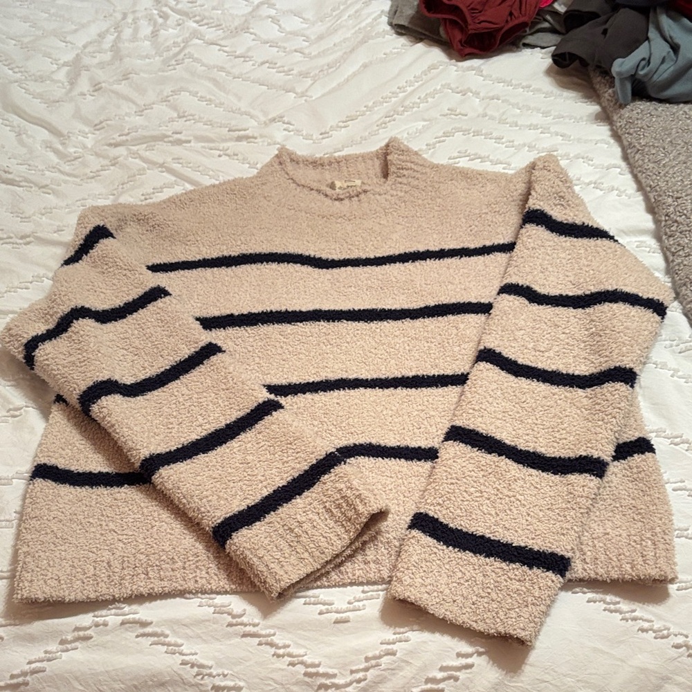 Altar'd State Cream and Black Striped Sweater